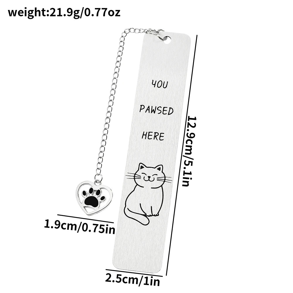 Pet Cat Bookmarks - Stainless Steel