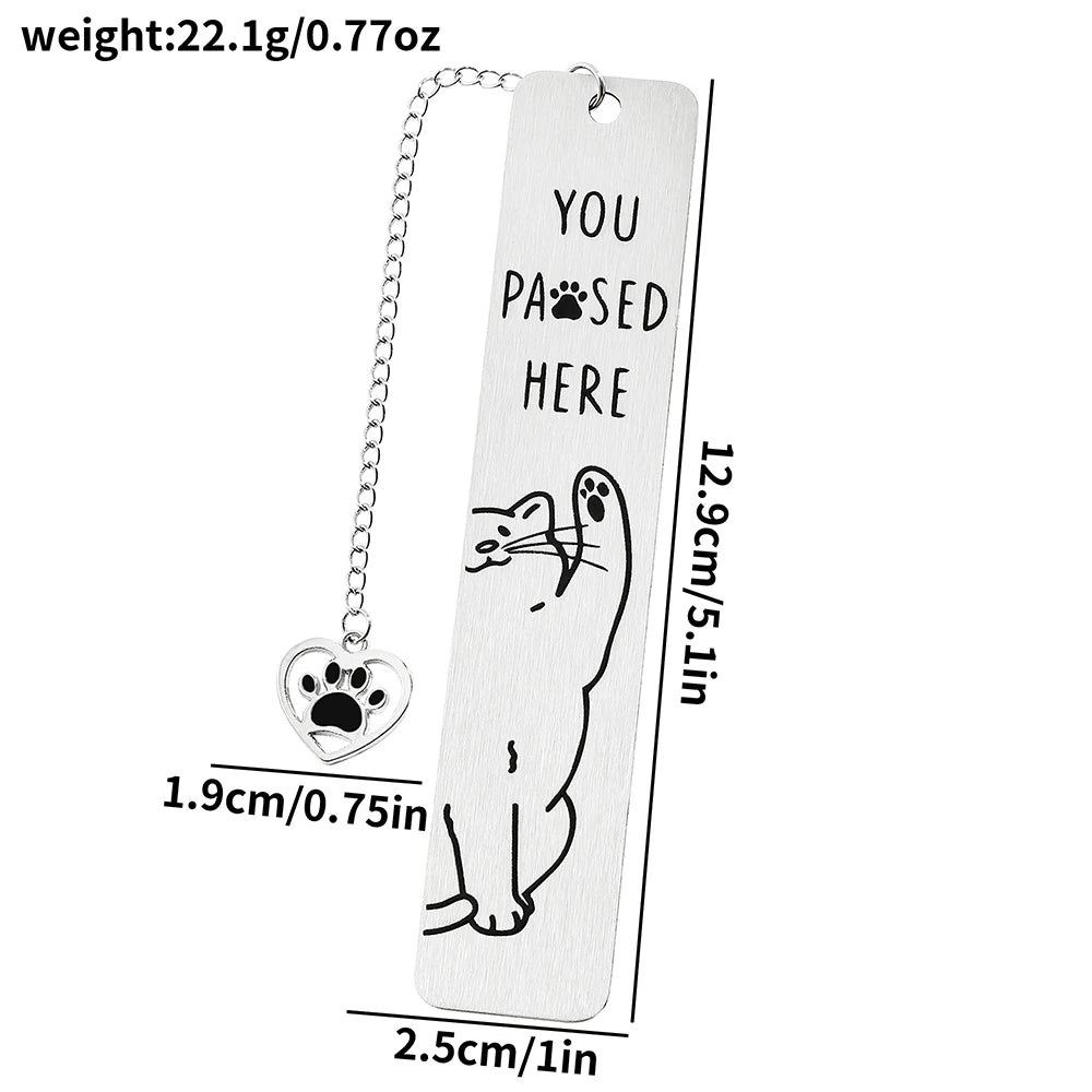 Pet Cat Bookmarks - Stainless Steel