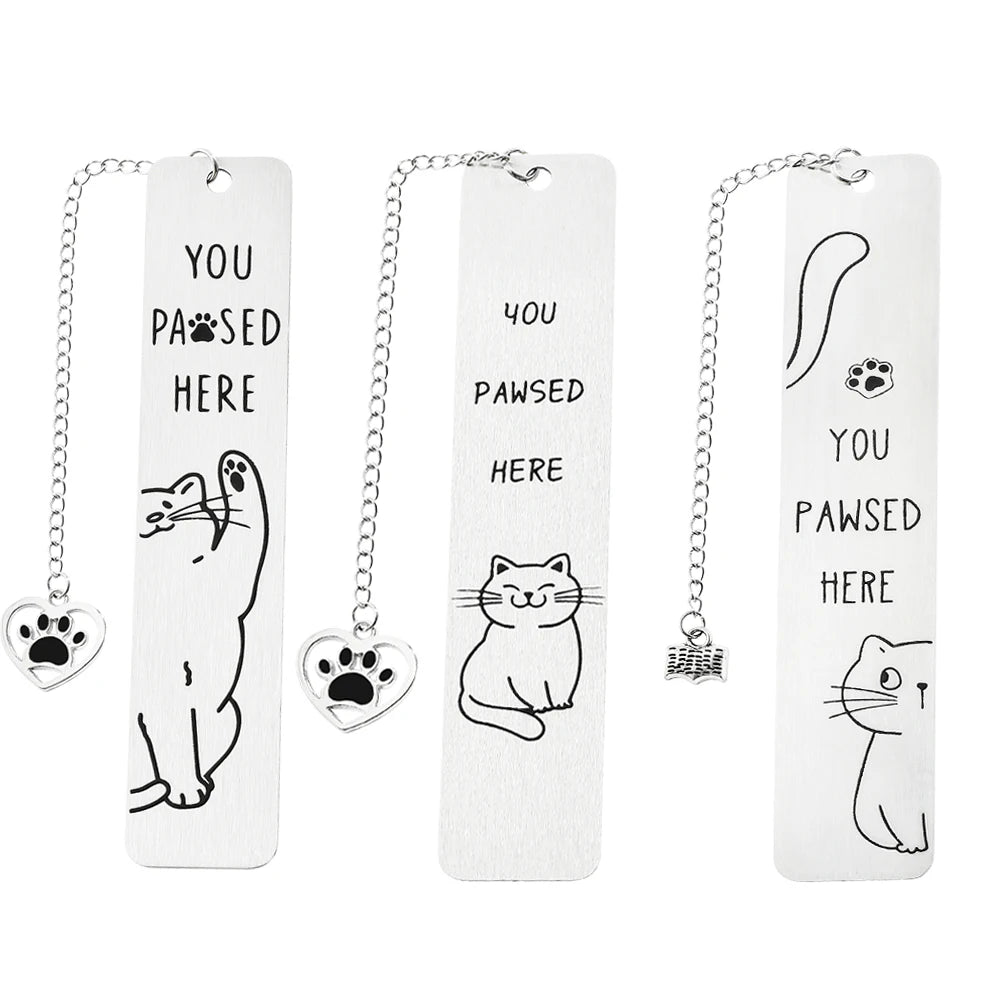 Pet Cat Bookmarks - Stainless Steel