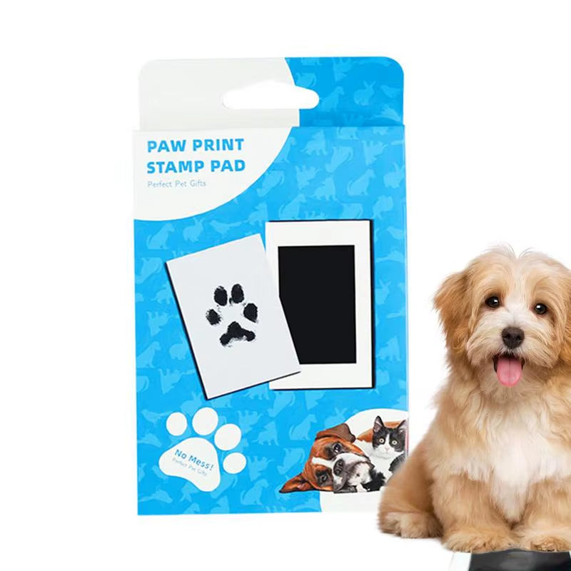 Dog Footprint Kit Pet Handprint Footprint Kit Pet Cat Dog Paw Print Ink Kit Safe Non-Toxic Keepsake Pawprint Maker Pet Souvenir